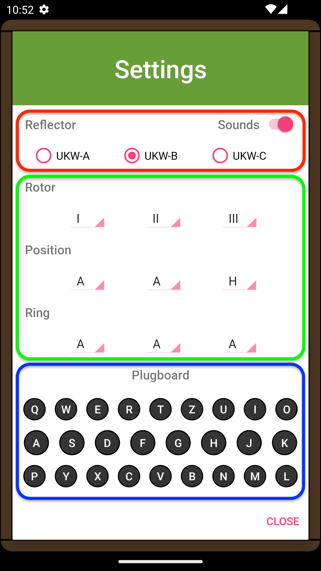 Settings Screen Layout